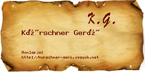 Kürschner Gerő névjegykártya